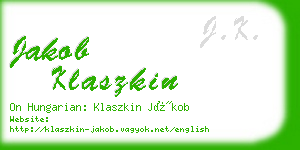 jakob klaszkin business card